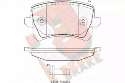R BRAKE rb1857 -  Комплект тормозных колодок, дисковый тормоз